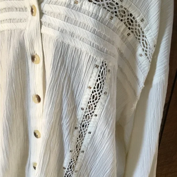 Free People Crochet Button Down - Picture 4 of 5